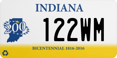 IN license plate 122WM
