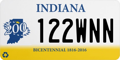 IN license plate 122WNN
