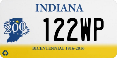 IN license plate 122WP