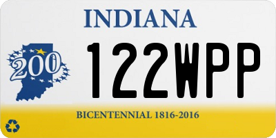 IN license plate 122WPP