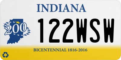 IN license plate 122WSW