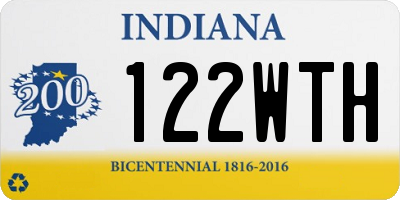 IN license plate 122WTH