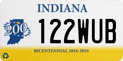 IN license plate 122WUB