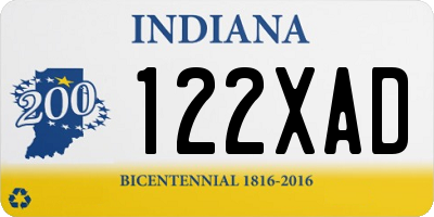 IN license plate 122XAD