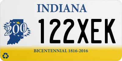 IN license plate 122XEK
