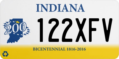 IN license plate 122XFV