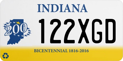 IN license plate 122XGD
