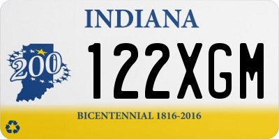IN license plate 122XGM