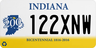 IN license plate 122XNW