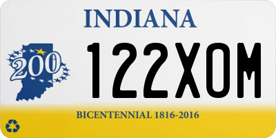 IN license plate 122XOM