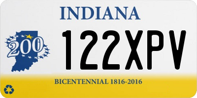 IN license plate 122XPV