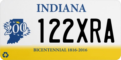 IN license plate 122XRA