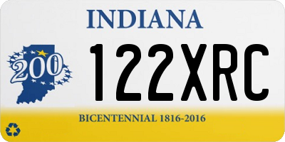 IN license plate 122XRC