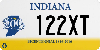 IN license plate 122XT