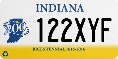 IN license plate 122XYF