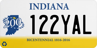 IN license plate 122YAL
