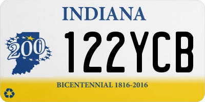 IN license plate 122YCB