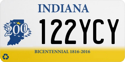 IN license plate 122YCY