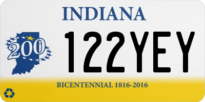 IN license plate 122YEY