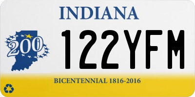 IN license plate 122YFM
