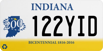 IN license plate 122YID
