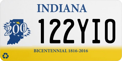 IN license plate 122YIO