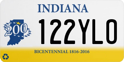 IN license plate 122YLO