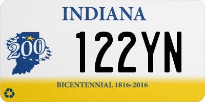 IN license plate 122YN