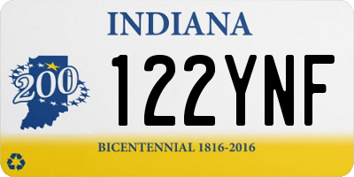 IN license plate 122YNF