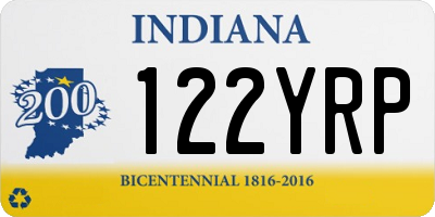 IN license plate 122YRP
