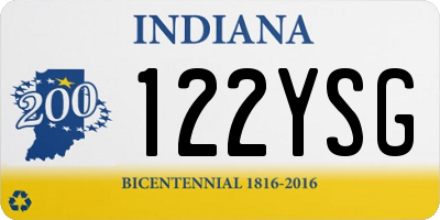 IN license plate 122YSG