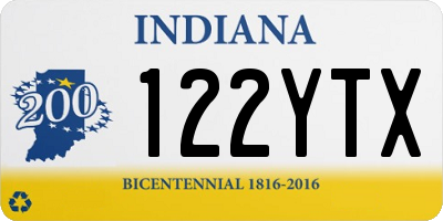 IN license plate 122YTX