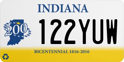 IN license plate 122YUW