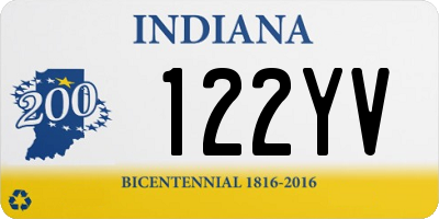 IN license plate 122YV