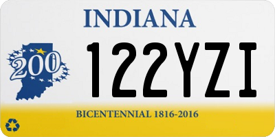 IN license plate 122YZI