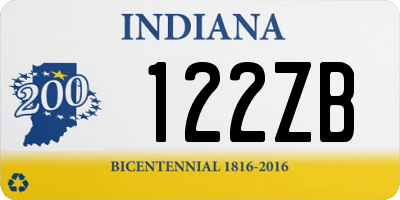 IN license plate 122ZB