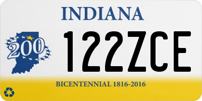 IN license plate 122ZCE