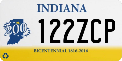IN license plate 122ZCP