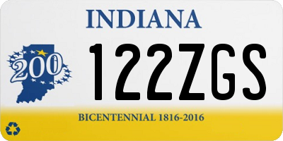 IN license plate 122ZGS