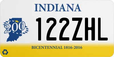 IN license plate 122ZHL