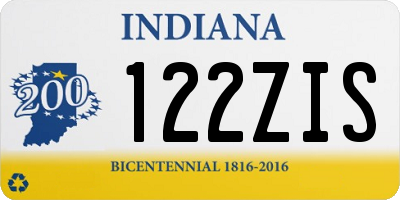 IN license plate 122ZIS