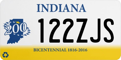 IN license plate 122ZJS