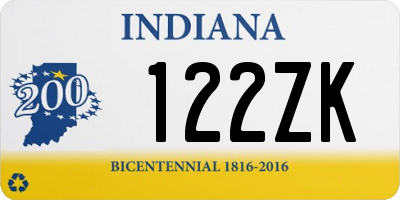 IN license plate 122ZK