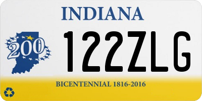 IN license plate 122ZLG