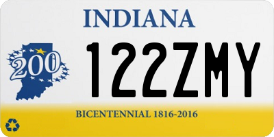IN license plate 122ZMY