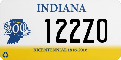 IN license plate 122ZO