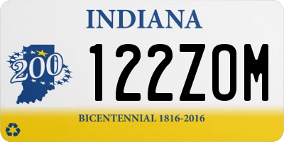 IN license plate 122ZOM