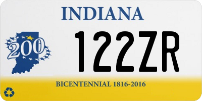 IN license plate 122ZR