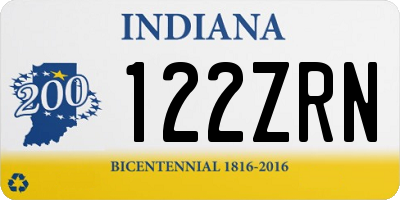 IN license plate 122ZRN