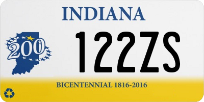 IN license plate 122ZS